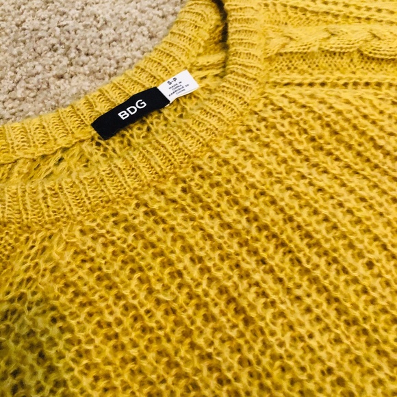 BDG Mustard Knit Crew Neck Sweater - Picture 1 of 3